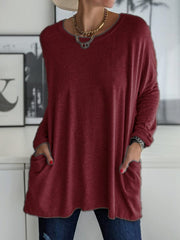 Full Size Round Neck Long Sleeve T-Shirt - Trendsi