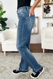 Judy Blue Full Size Mid Rise Release Hem Jeans - Trendsi