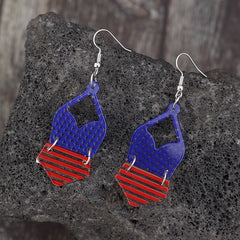 US Flag Pattern Acrylic Earrings - Flyclothing LLC