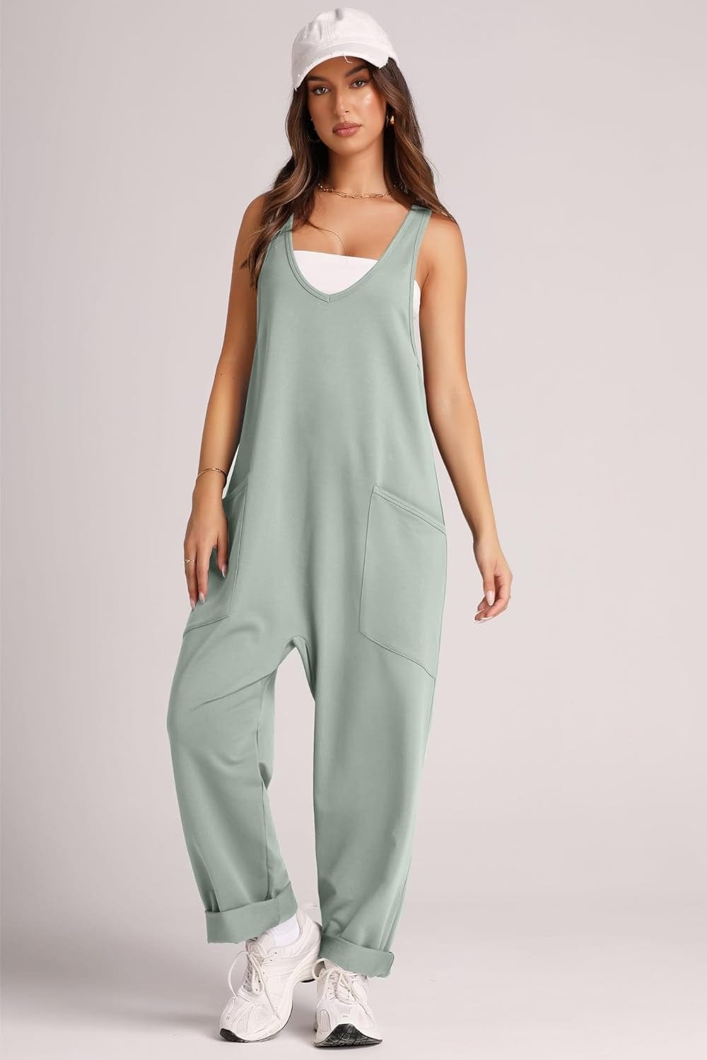 Wide Strap Jumpsuit with Pockets Trendsi