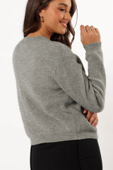 Bow Round Neck Long Sleeve Cardigan - Trendsi