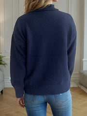 Turtleneck Dropped Shoulder Long Sleeve Sweater