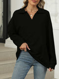 Johnny Collar Long Sleeve Sweatshirt - Trendsi