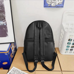 PU Leather Zip Backpack Bag - Trendsi