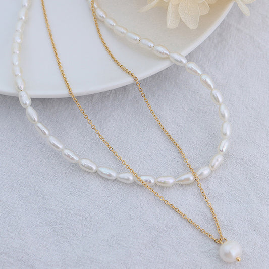 Double-Layered Freshwater Pearl Necklace - Flyclothing LLC