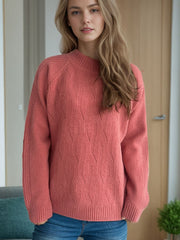 Mock Neck Long Sleeve Sweater - Trendsi