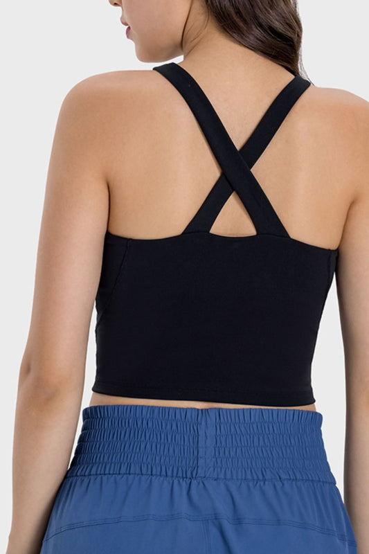 Crisscross Grecian Neck Active Cami - Flyclothing LLC