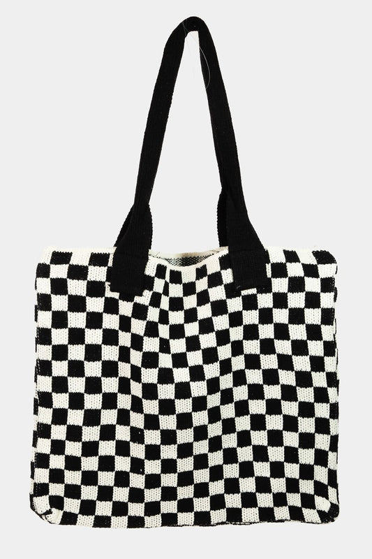 Bolso de mano con estampado de cuadros Fame