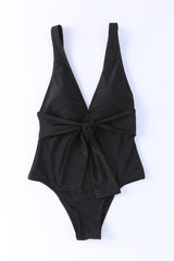 Plunge Wide Strap One-Piece Swimwear - Trendsi