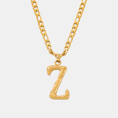 Titanium Steel Letter Pendant Necklace Trendsi