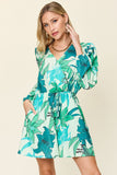 Double Take Full Size Floral Long Sleeve Romper with Pockets - Flyclothing LLC