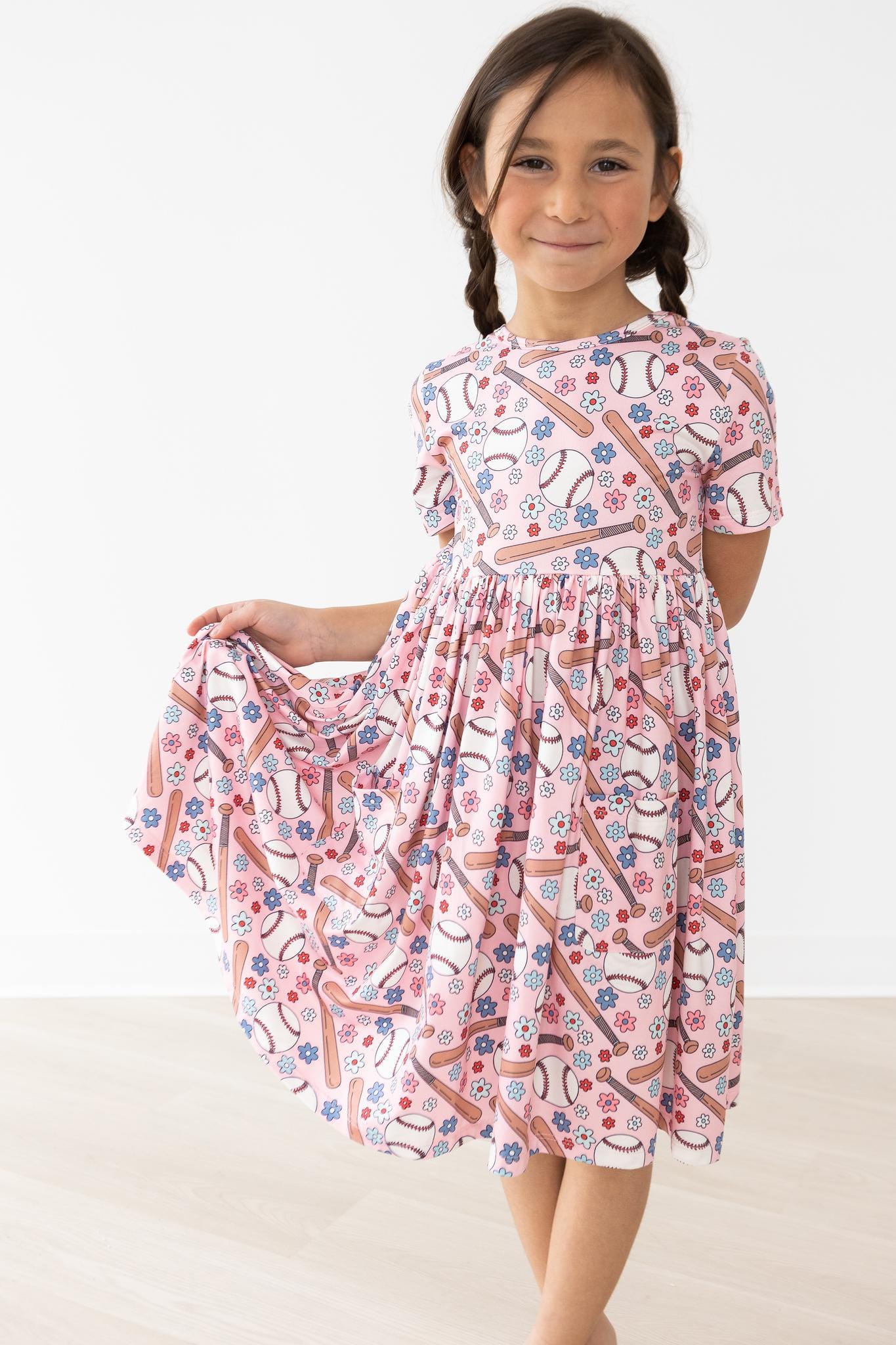 Batter Up S/S Pocket Twirl Dress - Mila & Rose ®