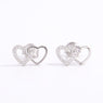 925 Sterling Silver Zircon Heart Earrings