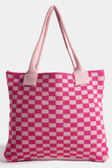 Bolso de mano con estampado de cuadros Fame