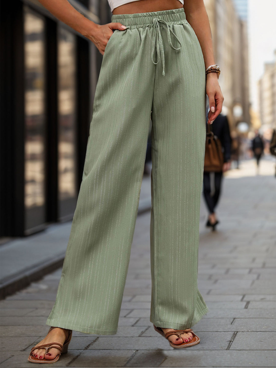 High Waist Wide Leg Pants Trendsi