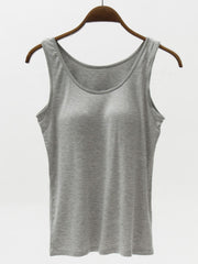 Full Size Wide Strap Modal Tank with Bra - Trendsi