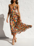 Printed Sleeveless Midi Cami dress - Flyclothing LLC