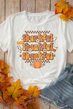 THANKFUL Round Neck Short Sleeve T-Shirt