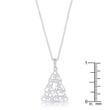 .2 ct CZ Rhodium Christmas Tree Pave Holiday Pendant - JGI