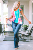 Tied Color Block Peplum Cami - Flyclothing LLC