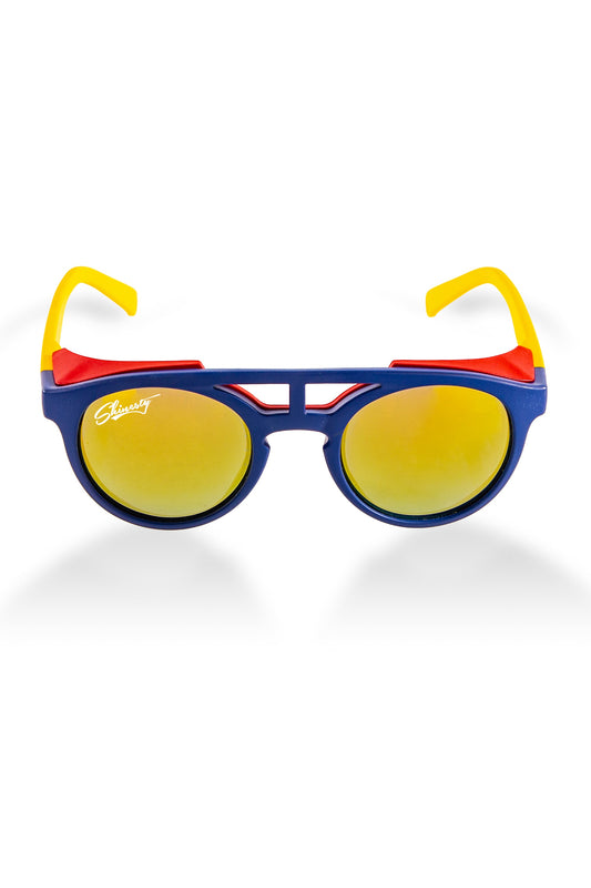 The Sun Cafe | Navy And Yellow Glacier Sunglasses