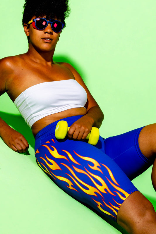 The Flava Town Buffet | Flames Bike Shorts