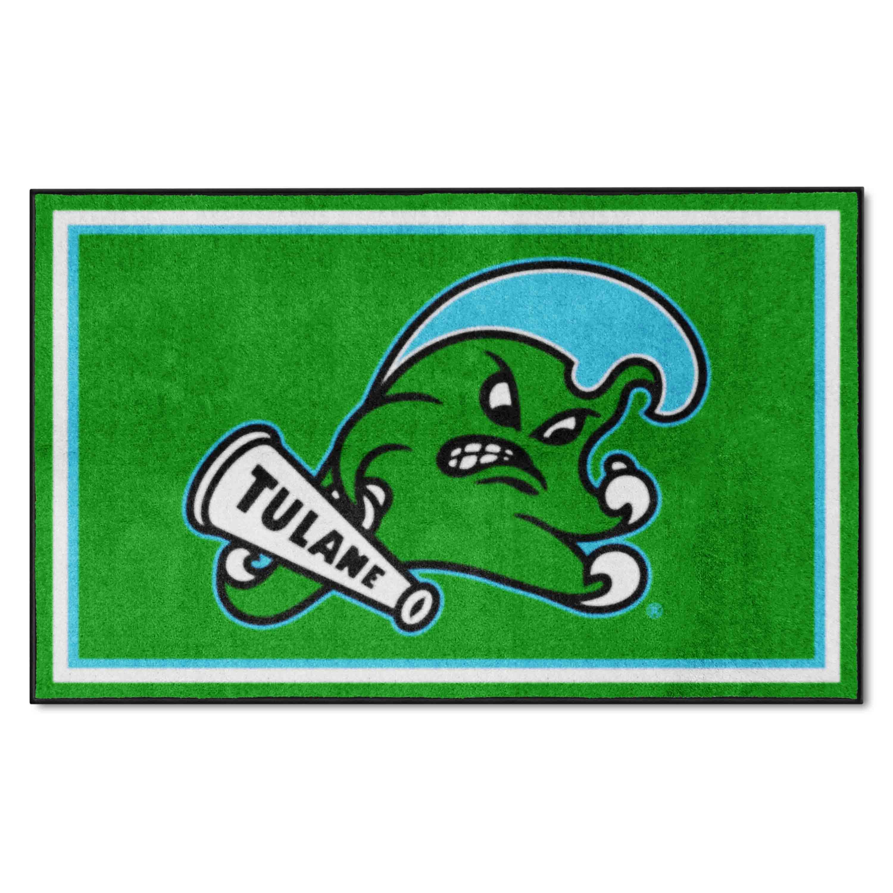 Tulane Green Wave 4ft. x 6ft. Plush Area Rug