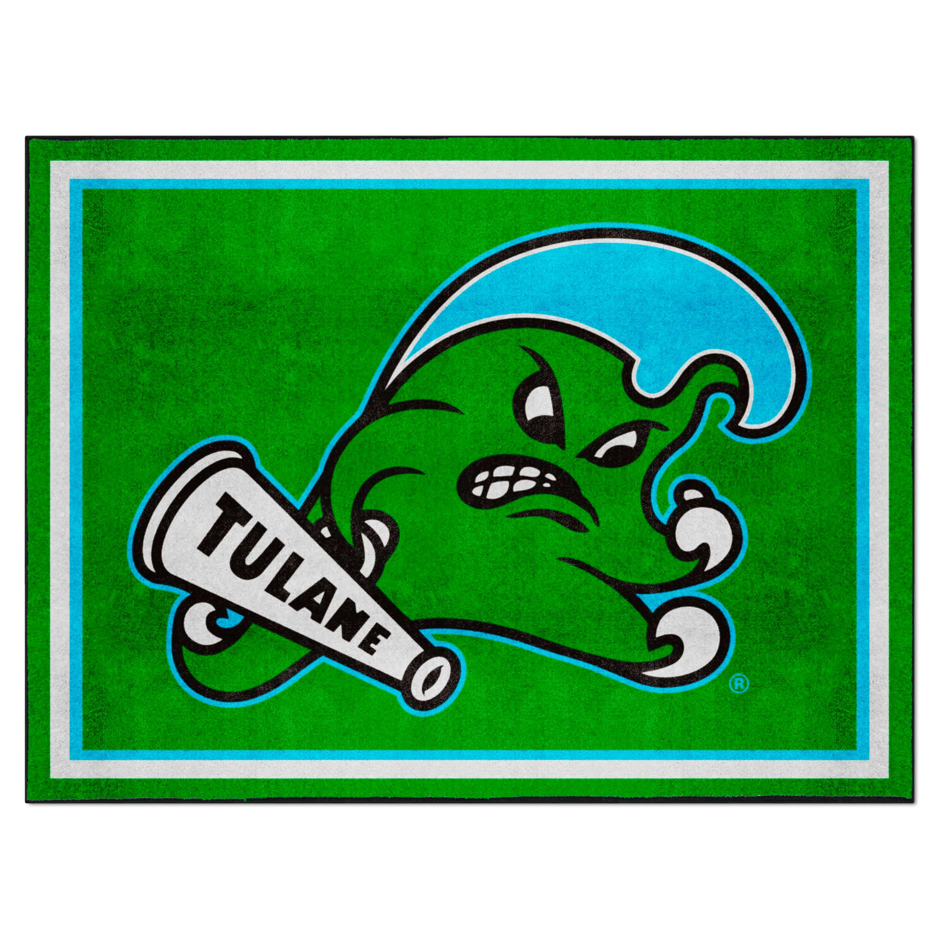 Tulane Green Wave 8ft. x 10 ft. Plush Area Rug