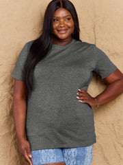 Full Size Round Neck Short Sleeve T-Shirt - Trendsi