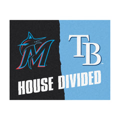 MLB House Divided - Marlins / Rays House Divided Rug - 34 in. x 42.5 in.