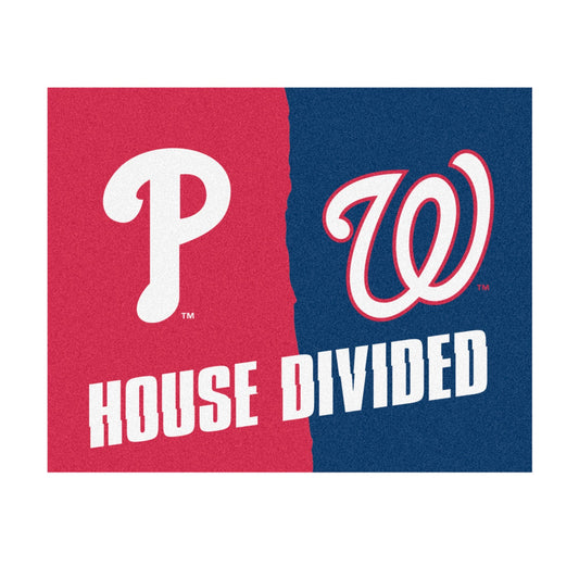 MLB House Divided - Phillies / Nationals House Divided Rug - 34 in. x 42.5 in.