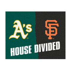 MLB House Divided - Athletics / Giants House Divided Rug - 34 in. x 42.5 in.