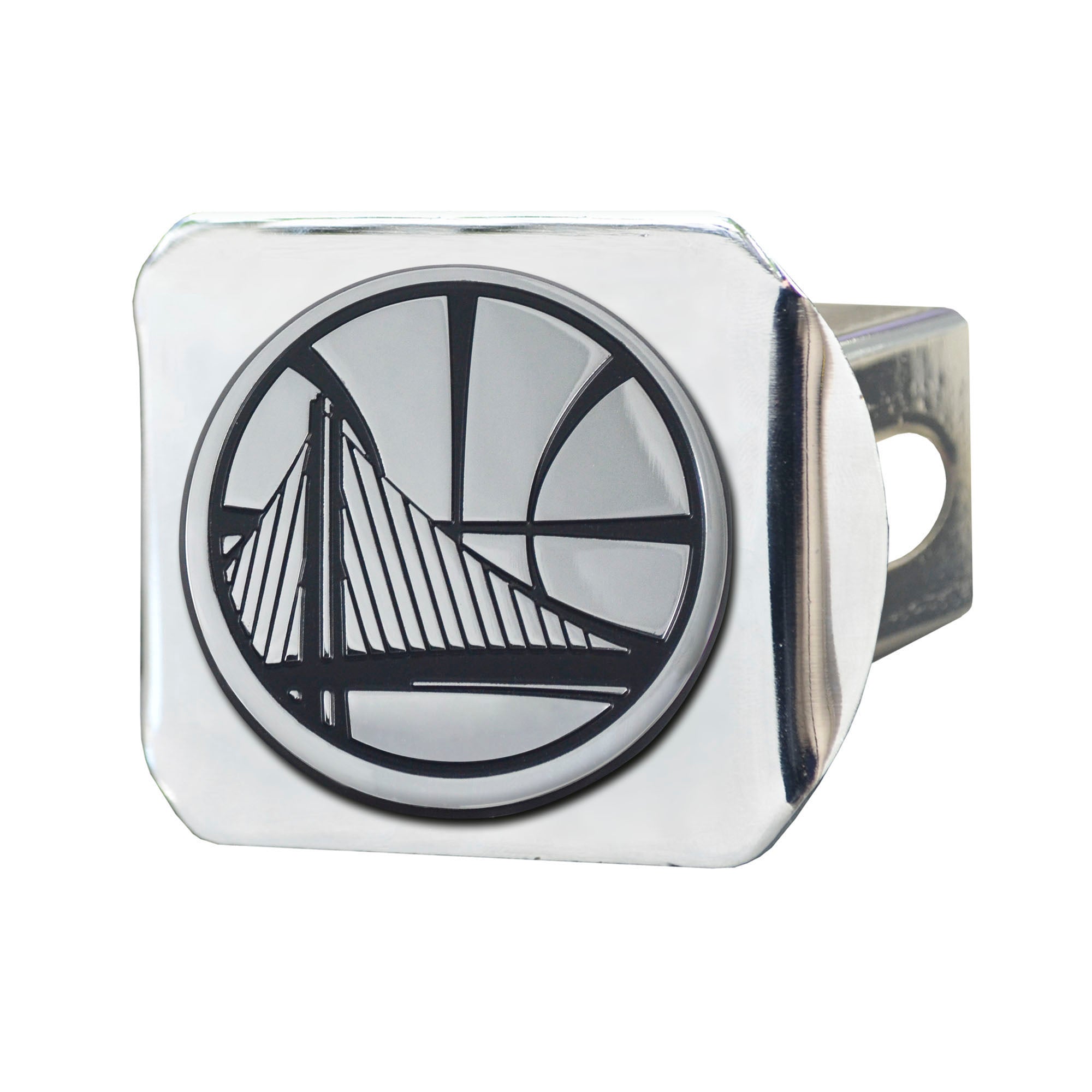 Golden State Warriors Chrome Metal Hitch Cover with Chrome Metal 3D Emblem