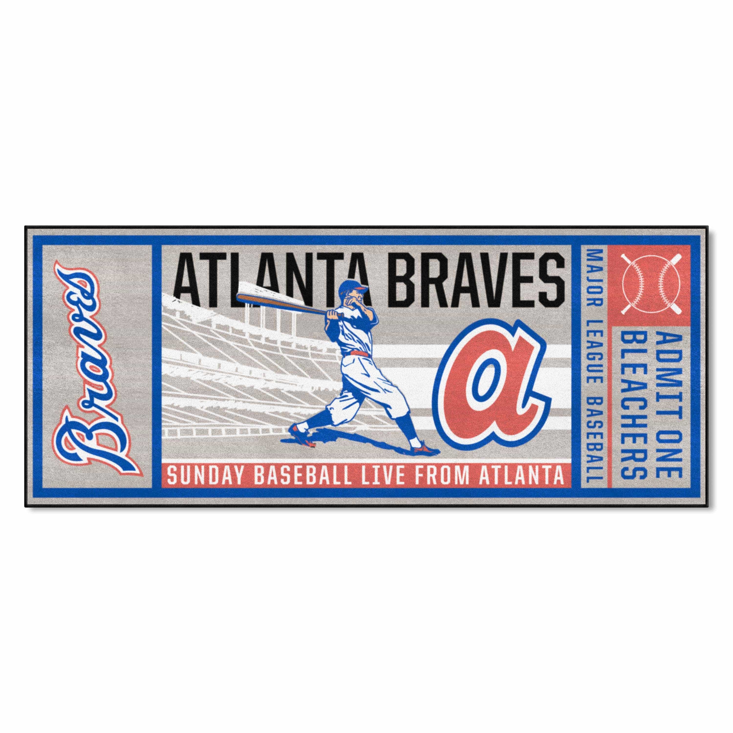 Atlanta Braves Ticket Runner Rug - 30in. x 72in.