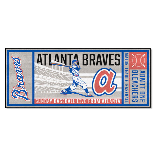 Atlanta Braves Ticket Runner Rug - 30in. x 72in. - Atlanta Braves