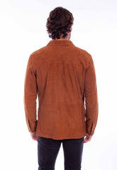 leatherwear mens cinnamon 100% leather button up