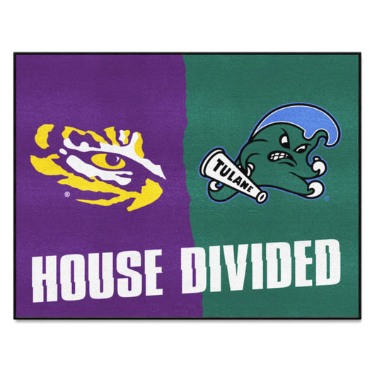 House Divided - LSU / Tulane House Divided House Divided Rug - 34 in. x 42.5 in. - House Divided - LSU / Tulane