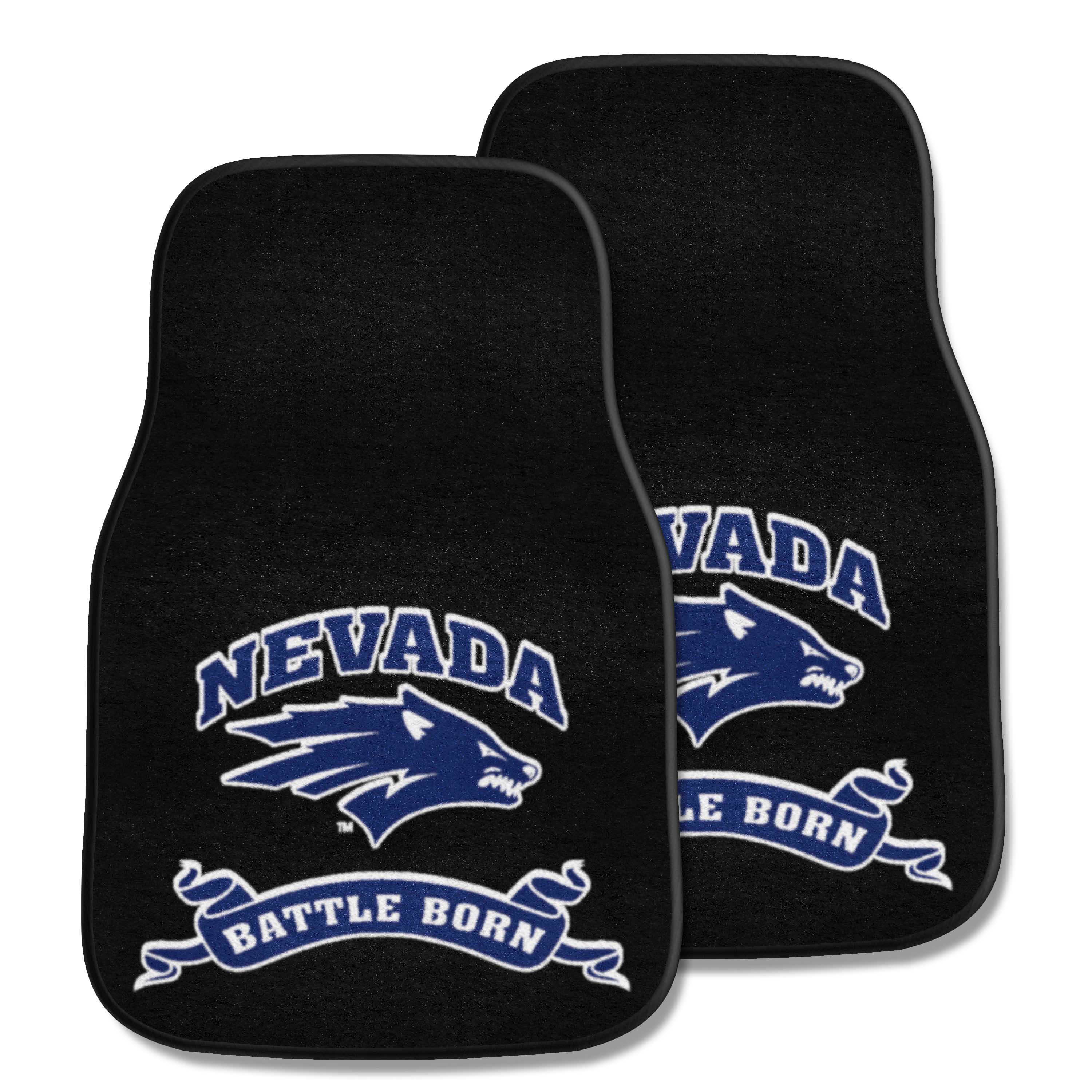 Nevada Wolfpack Front Carpet Car Mat Set - 2 Pieces, "Battle Born" - Nevada