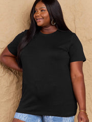 Full Size Round Neck Short Sleeve T-Shirt - Trendsi