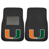 Miami Hurricanes Embroidered Car Mat Set - 2 Pieces