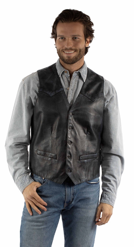 Scully leather Navy Men's vest 2061