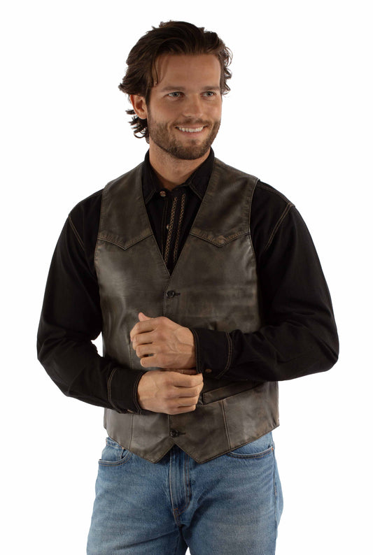 Scully leather Brown Men's vest 2061