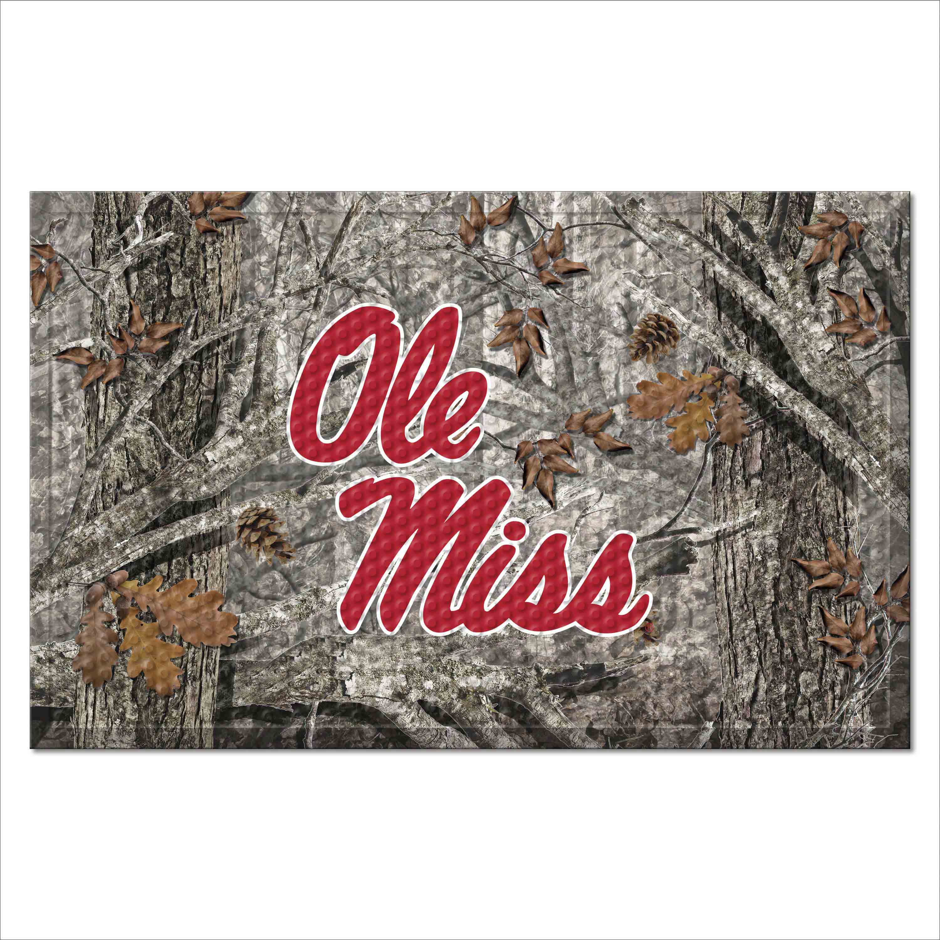 Ole Miss Rebels Rubber Scraper Door Mat Camo