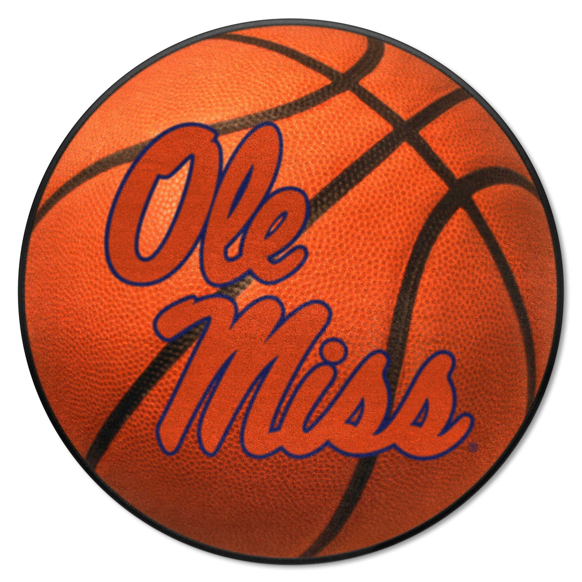 Ole Miss Rebels Basketball Rug - 27in. Diameter - Ole Miss