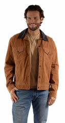 leatherwear mens cinnamon 100% leather men's snap front jacket