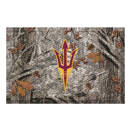 Arizona State Sun Devils Rubber Scraper Door Mat, Camo Color - Camo, "Pitchfork" Logo