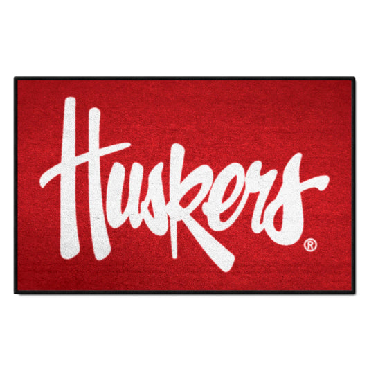 Nebraska Cornhuskers Starter Mat Accent Rug - 19in. x 30in., "Huskers" - Nebraska