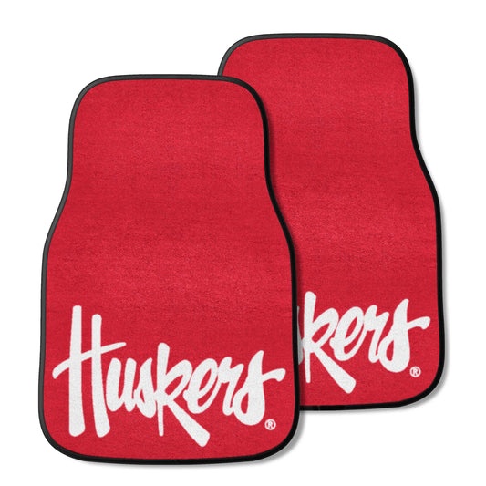 Nebraska Cornhuskers Front Carpet Car Mat Set - 2 Pieces, "Huskers"