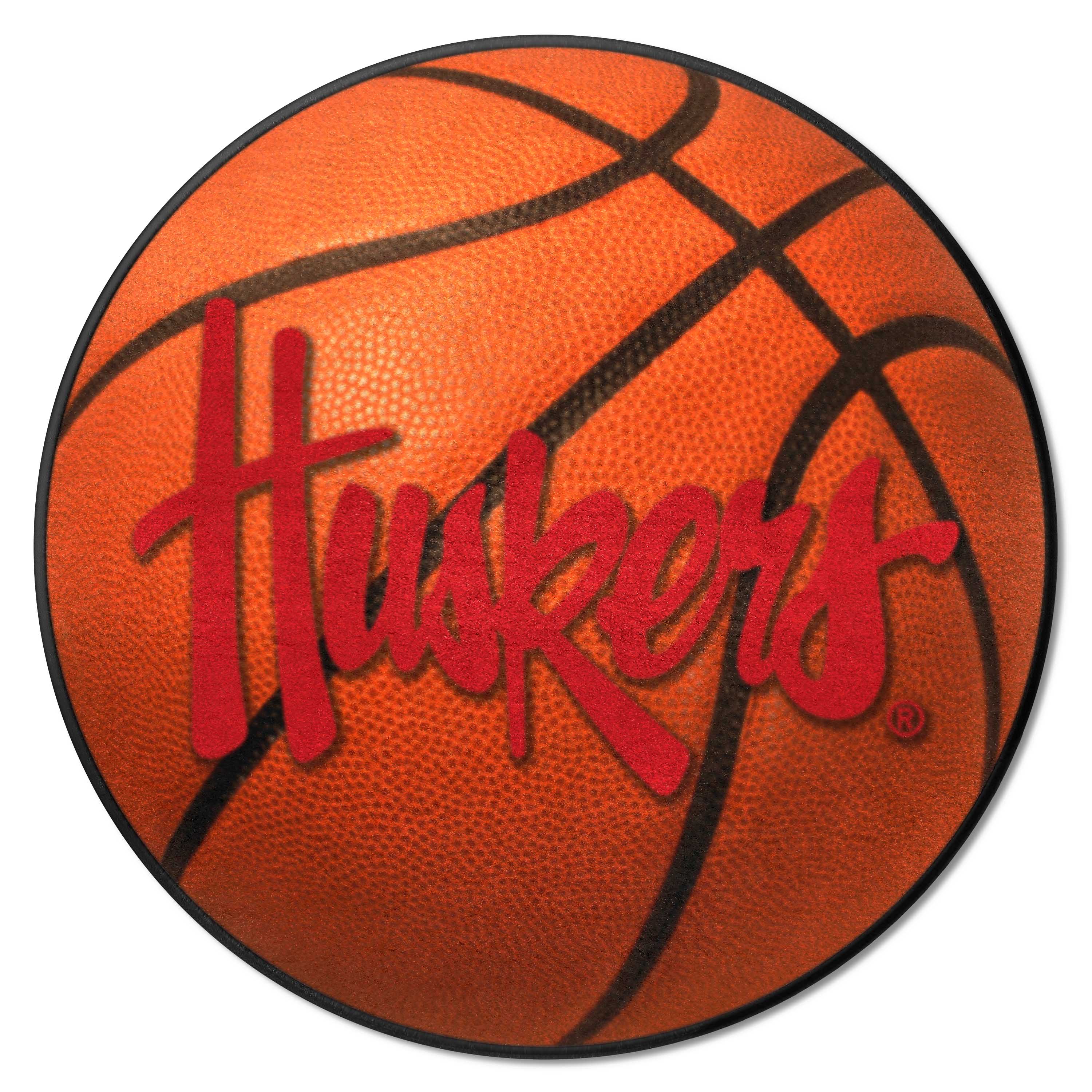 Nebraska Cornhuskers Basketball Rug - 27in. Diameter, "Huskers"