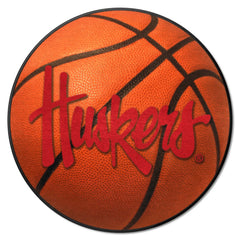 Nebraska Cornhuskers Basketball Rug - 27in. Diameter, "Huskers" - Nebraska